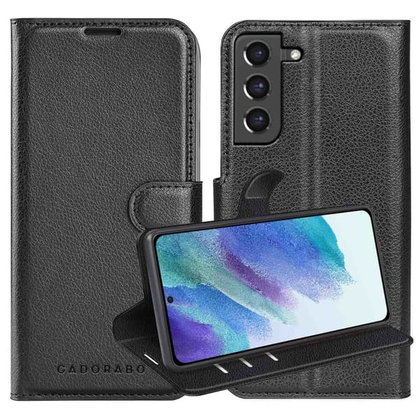 Deksel til Samsung Galaxy S21 FE Lommebokdeksel med magnetisk lukking, stativfunksjon og kortlomme