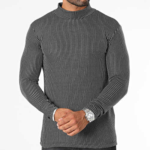 Pull A Bandes Noir Jaune