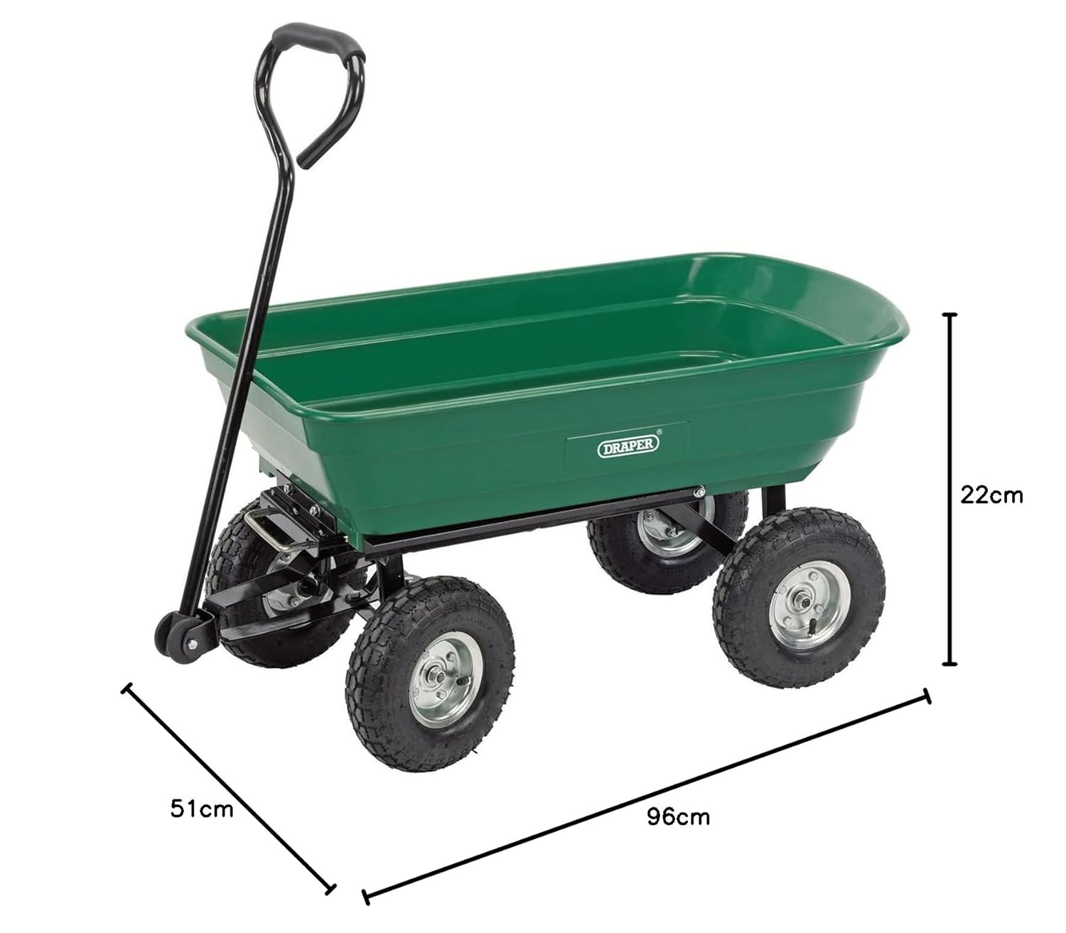 Draper Petit Chariot de Jardin à Bascule, Vert : Jardin