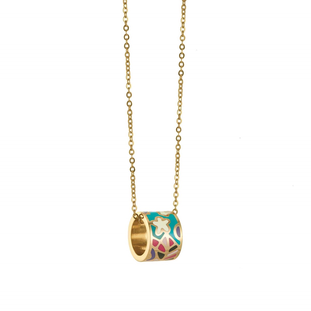 Collier Art J1 acier doré or