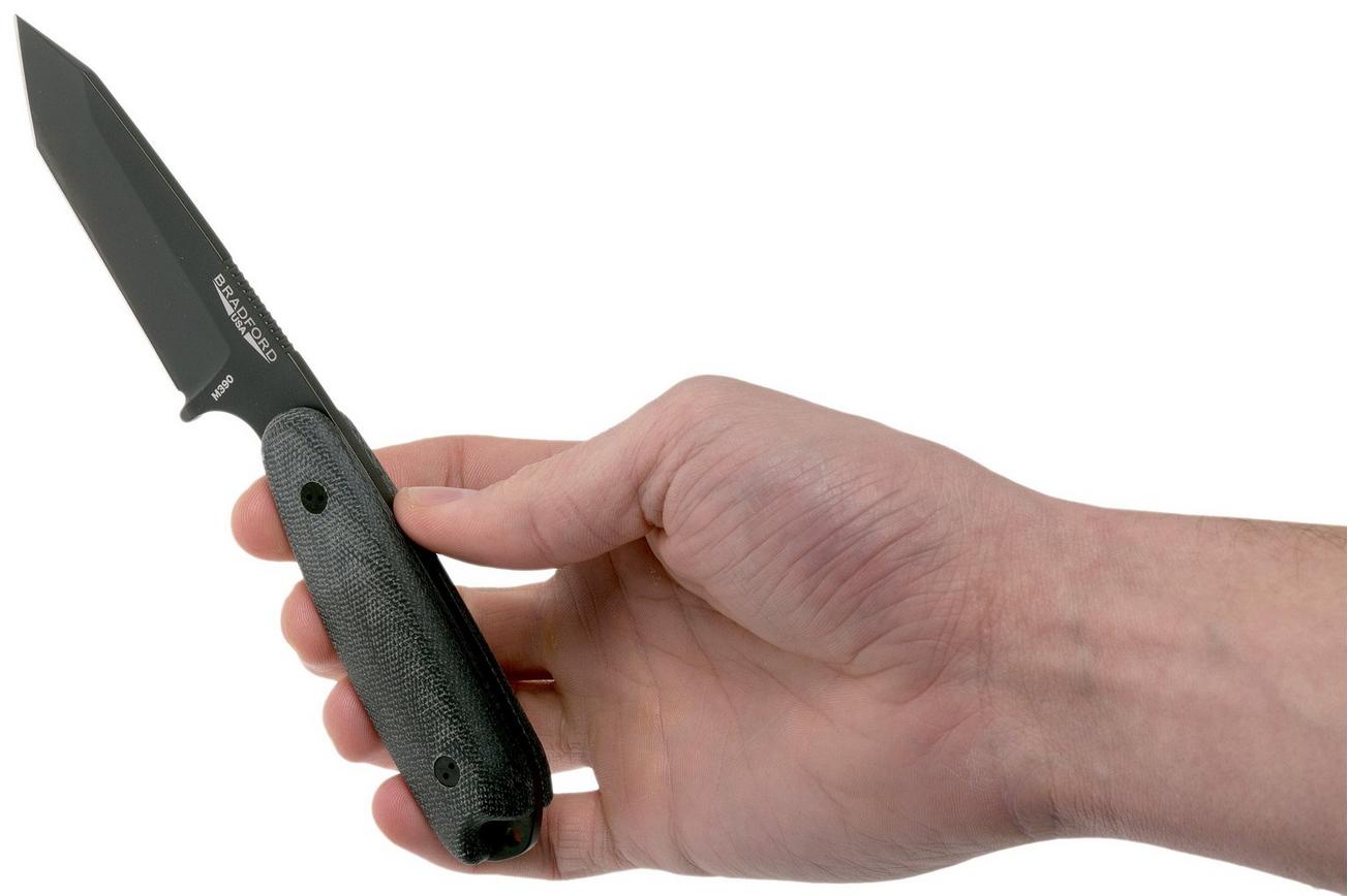 Bradford Guardian 3.5T Tanto, 3D Black Micarta Guardian 3.5T M390, Black DLC 3.5T-101B