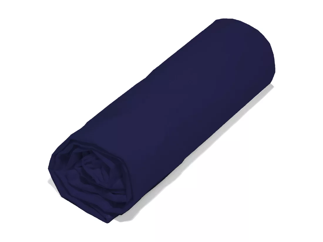Drap housse 140x200 cm coton issu de l'agriculture biologique SILLA marine