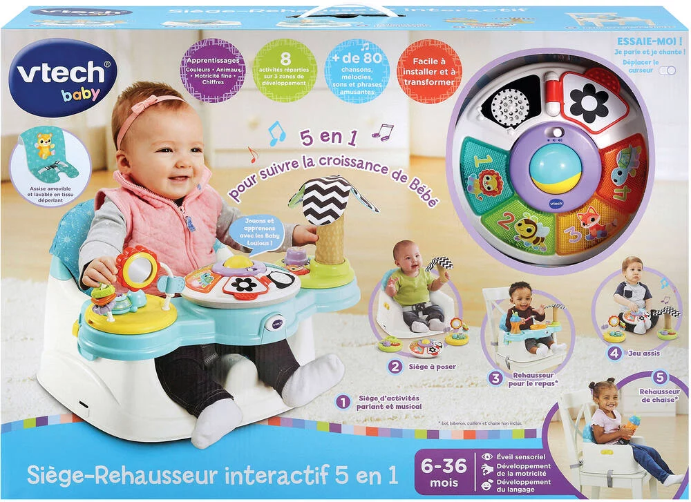 SIÈGE-RÉHAUSSEUR INTERACTIF 5 EN 1