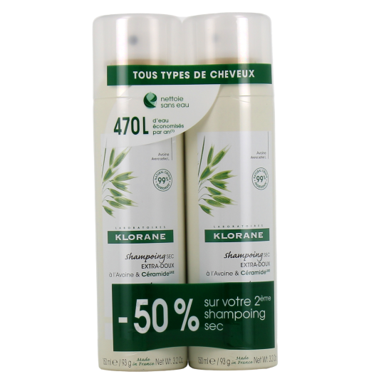 Klorane Shampoing sec avoine céramide - Tous types de cheveux