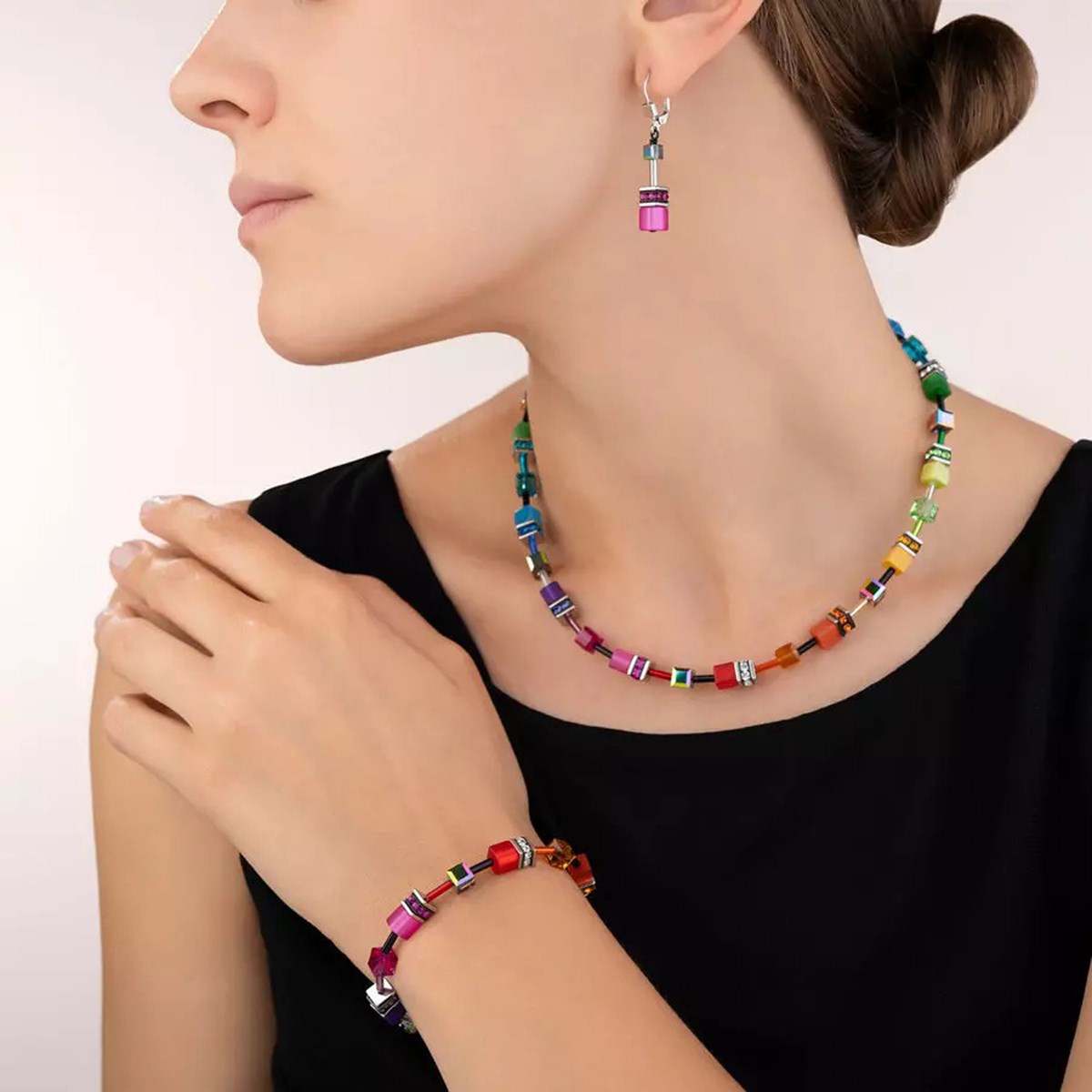Collier Coeur de Lion Géocube Rainbow