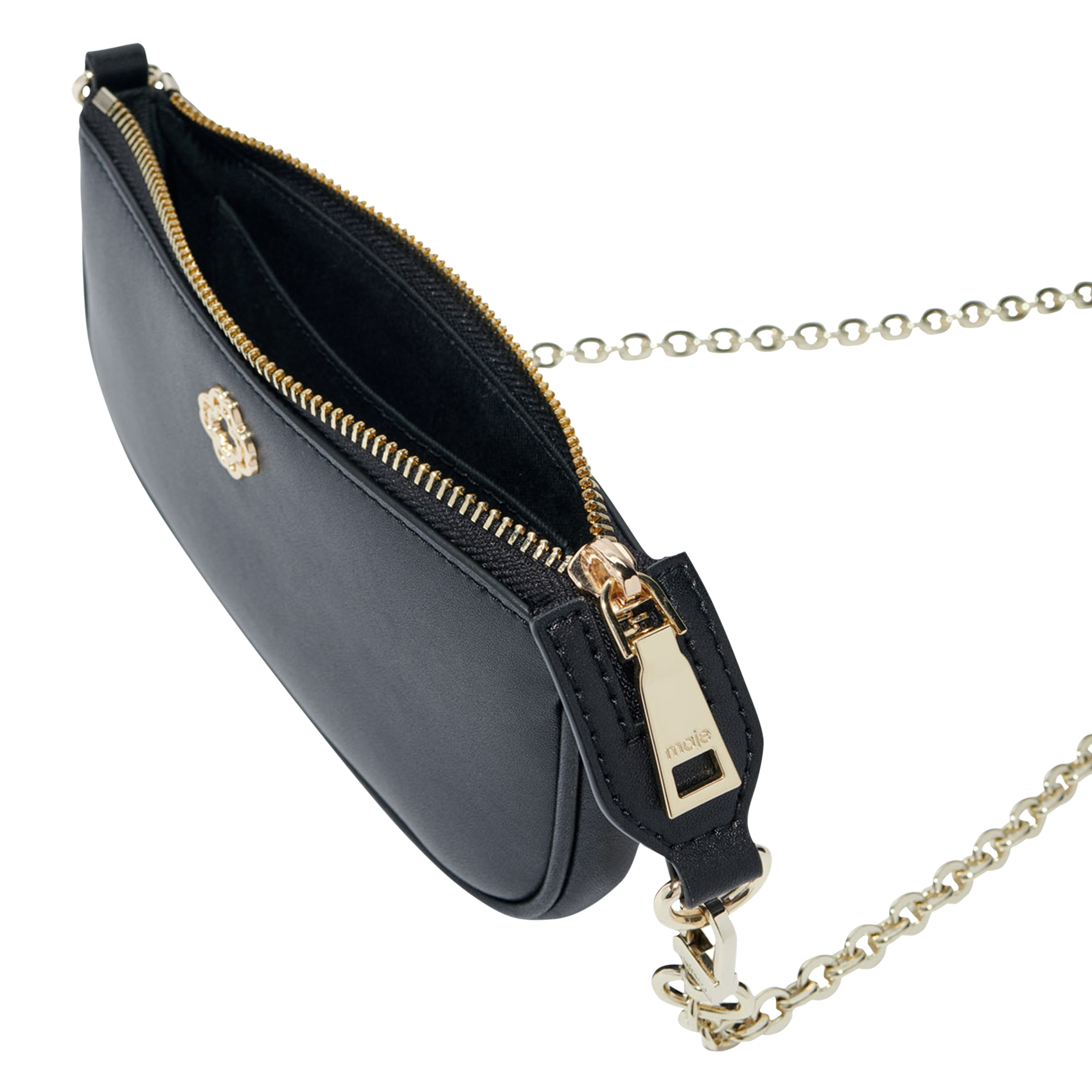 Pochette en cuir lisse | Noir