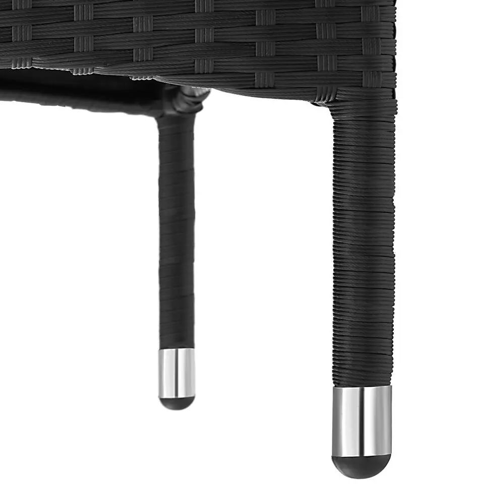 tectake - tuinset Porto 6   1 - wicker - zwart / grijs