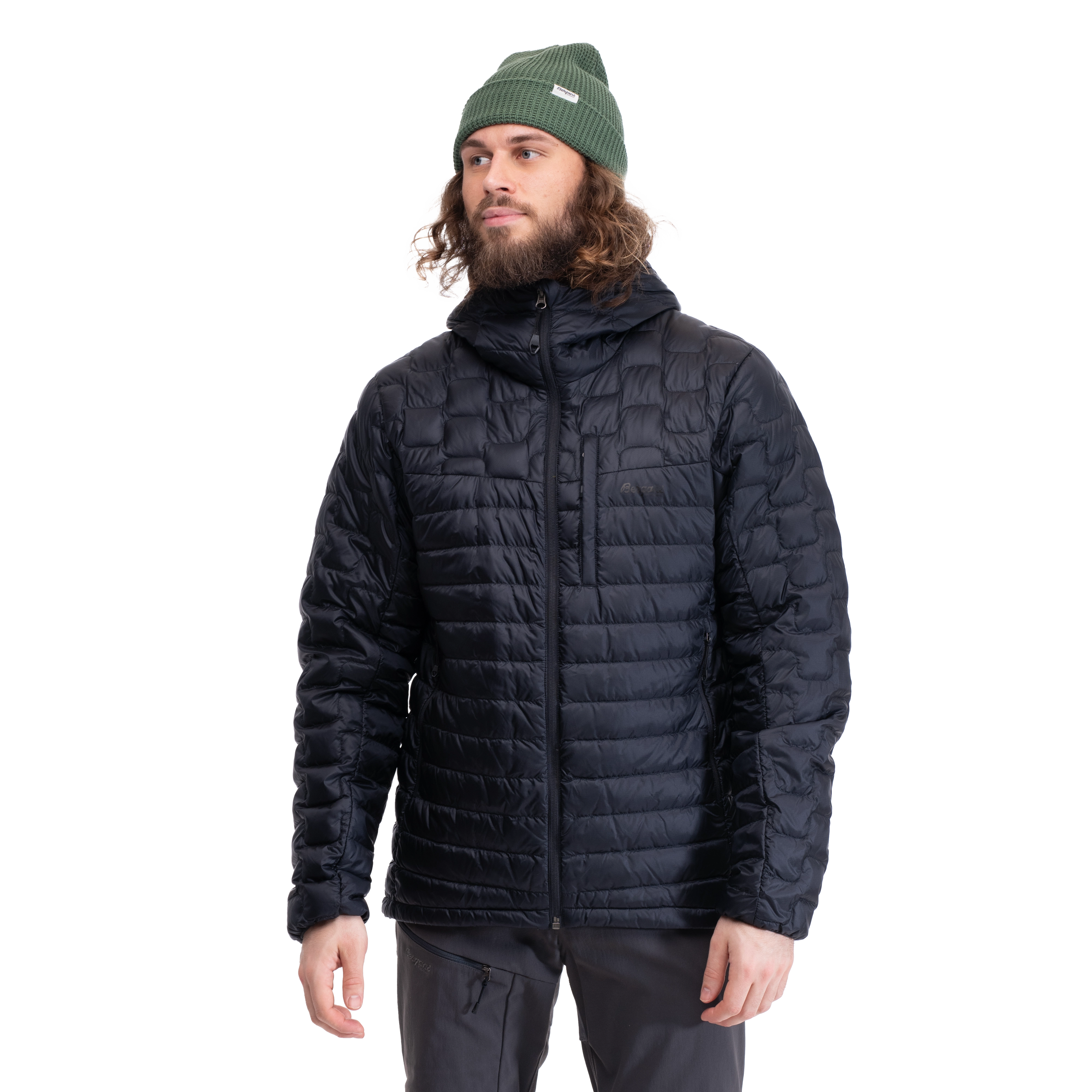 Magma Light Down Jacket w/Hood Men Black