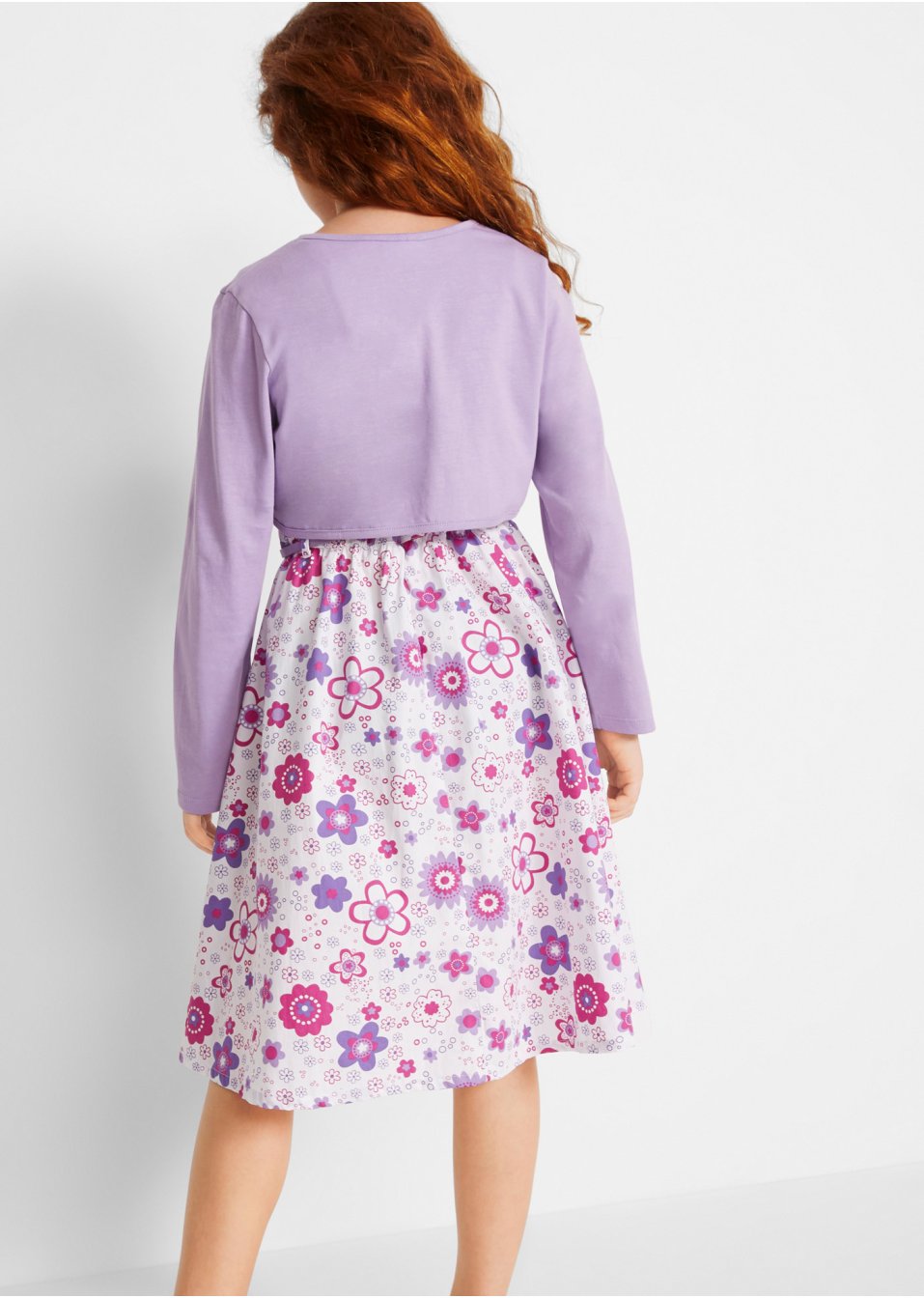 Robe fille + ceinture + boléro fille (Ens. 3 pces.)