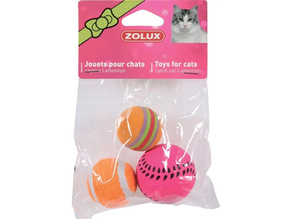 Zolux Cat toys 3 different balls 4 cm