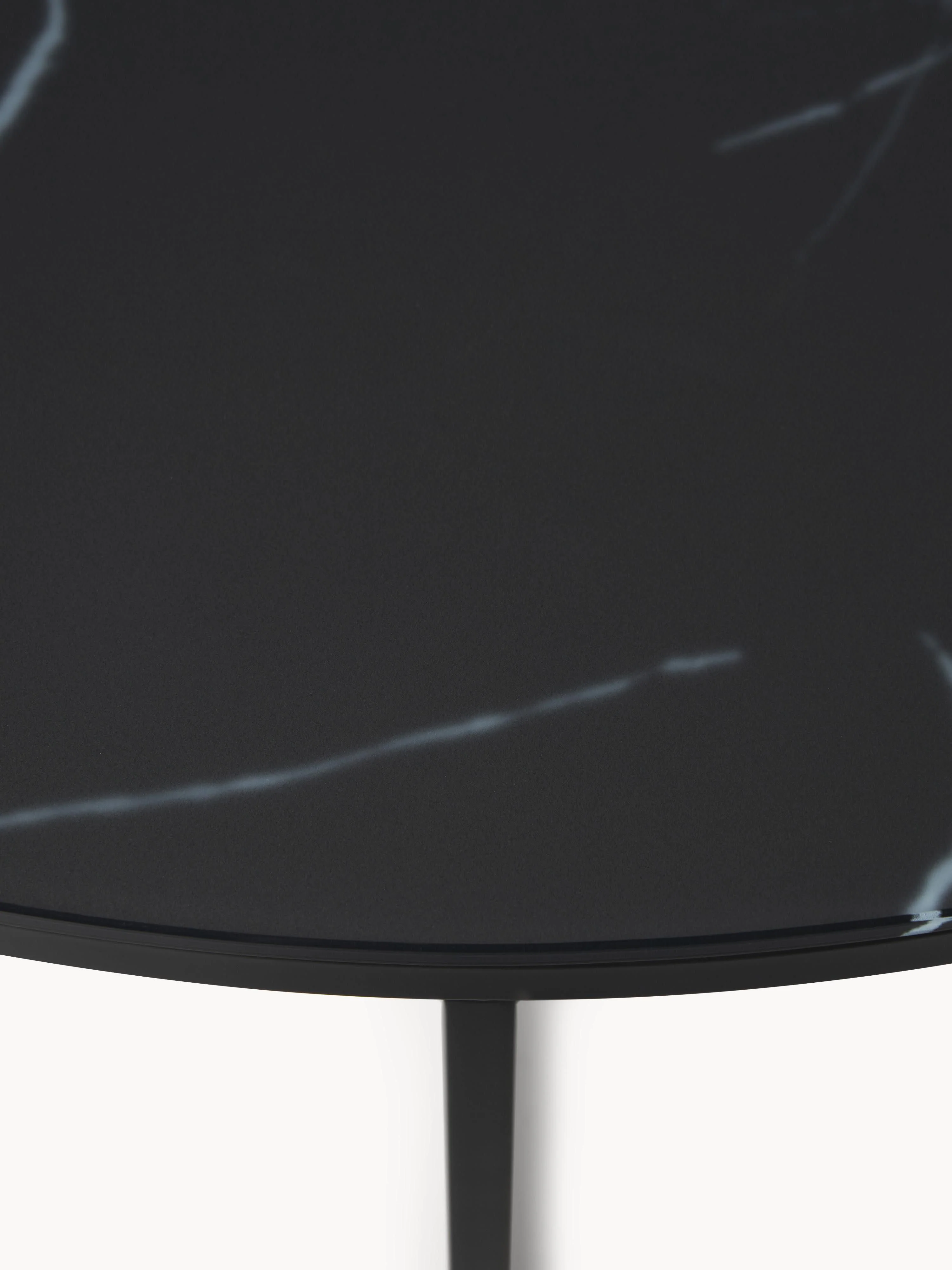 Ronde XL-salontafel Antigua met glazen tafelblad in marmerlook