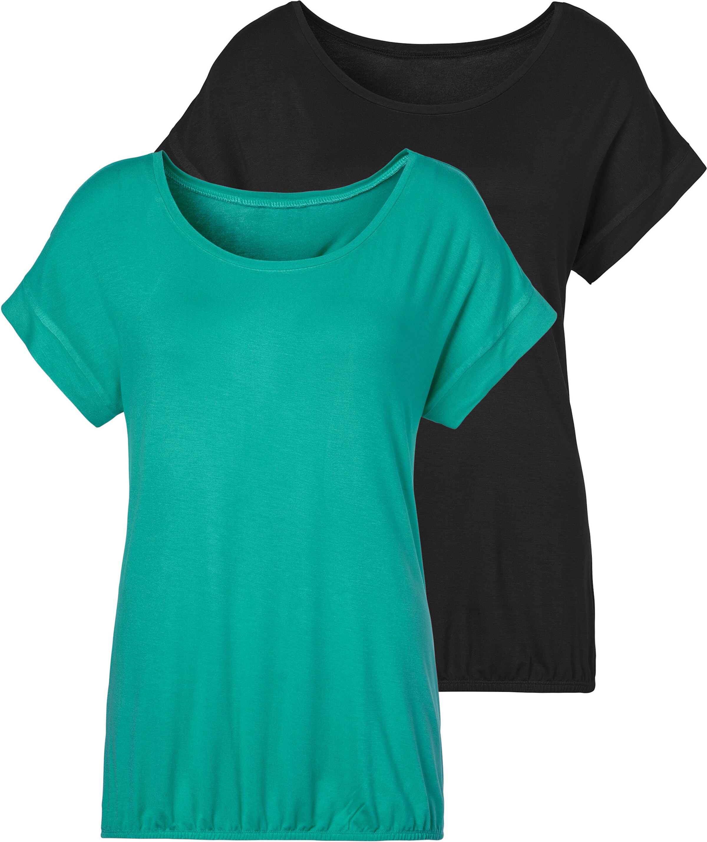 Vivance Kurzarmshirt in grün, schwarz