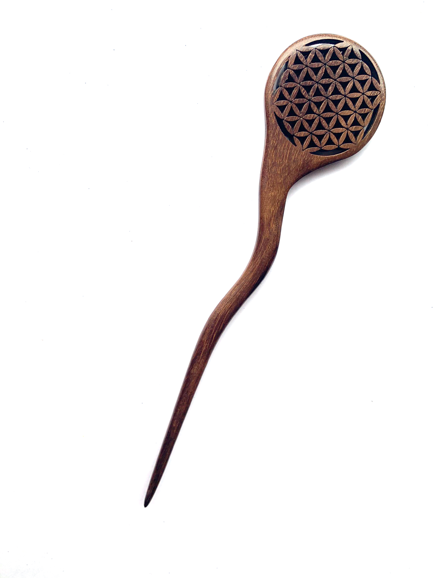 Haarnadel 'Seed of Life' aus Holz, L 17 cm, B 4 cm, H 0,7 cm günstig bestellen