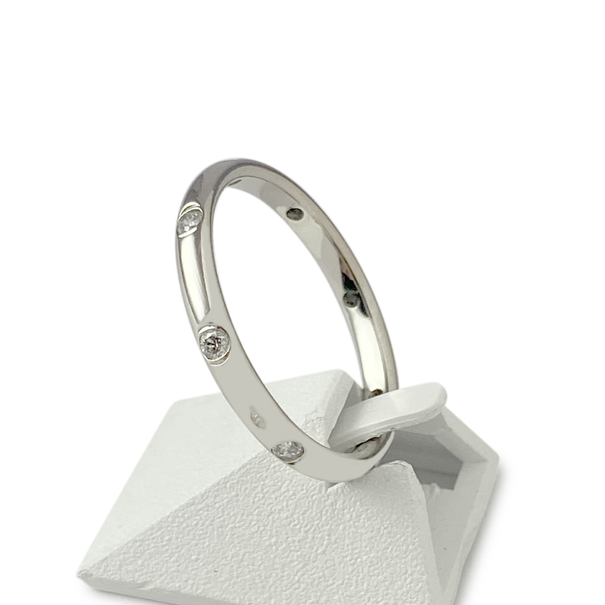 Bague d'occasion or 750 blanc diamants