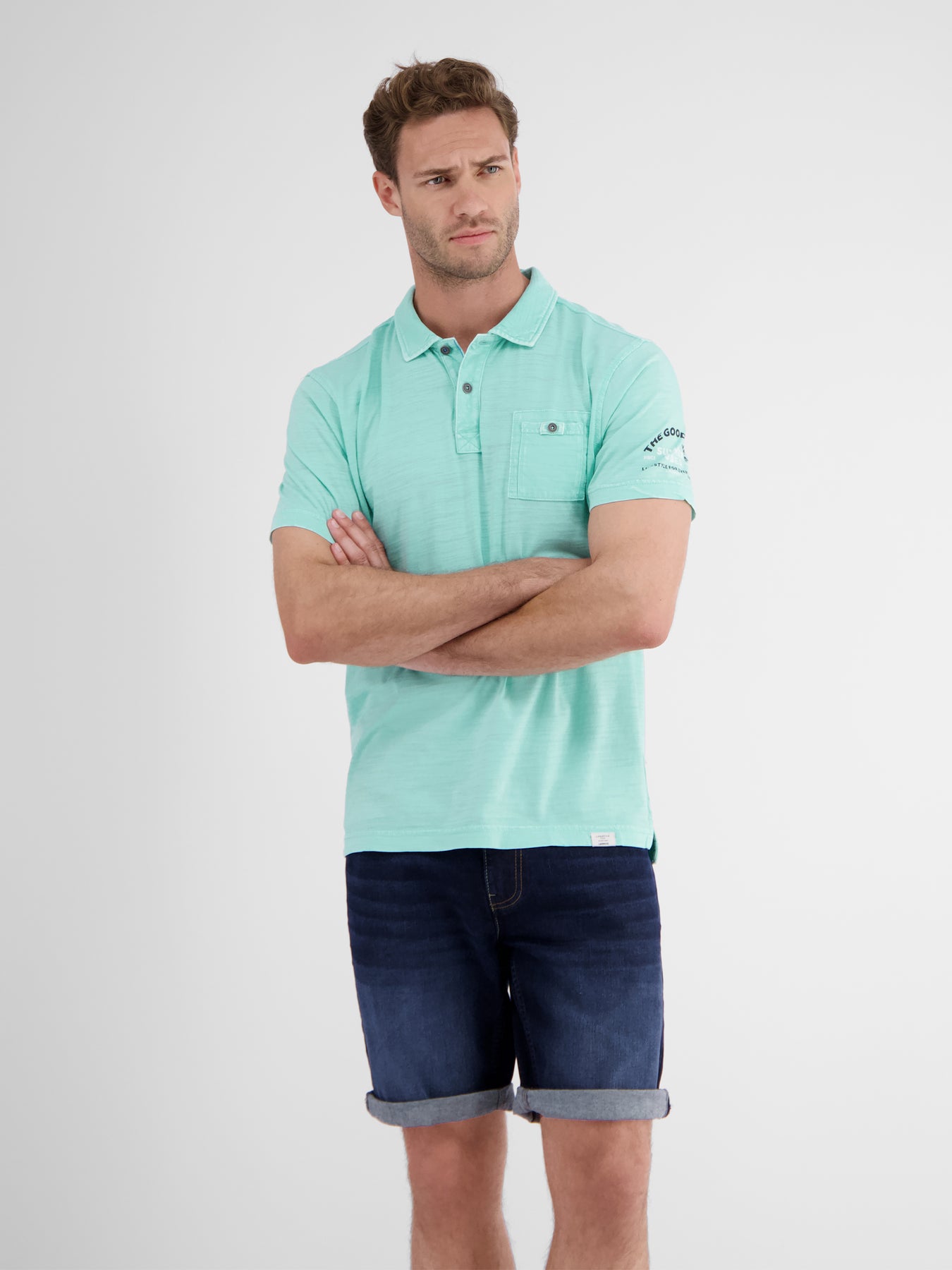 Poloshirt in weicher, gewaschener Jerseyqualität