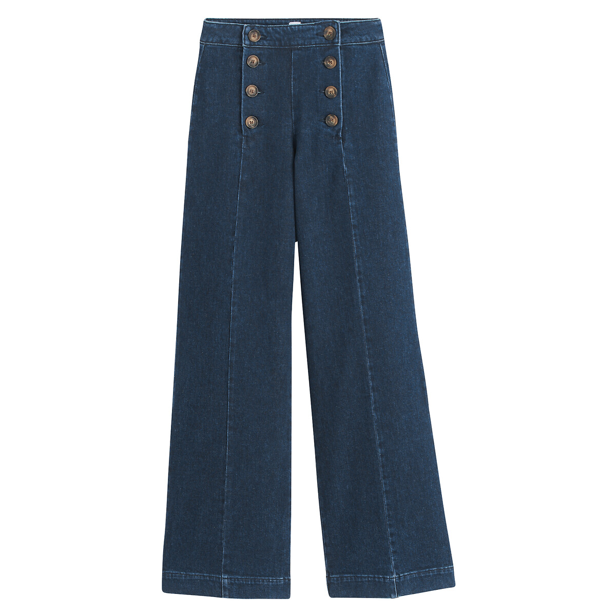 COLEÇÃO LA REDOUTE<br>Calça jeans larga estilo marinheiro, cintura alta