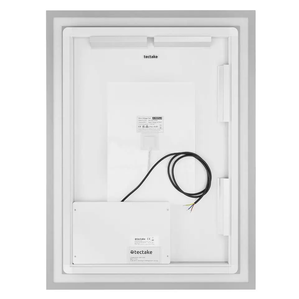 tectake LED-badkamerspiegel Clara, dimbaar, met 3 lichtkleuren, Antraciet