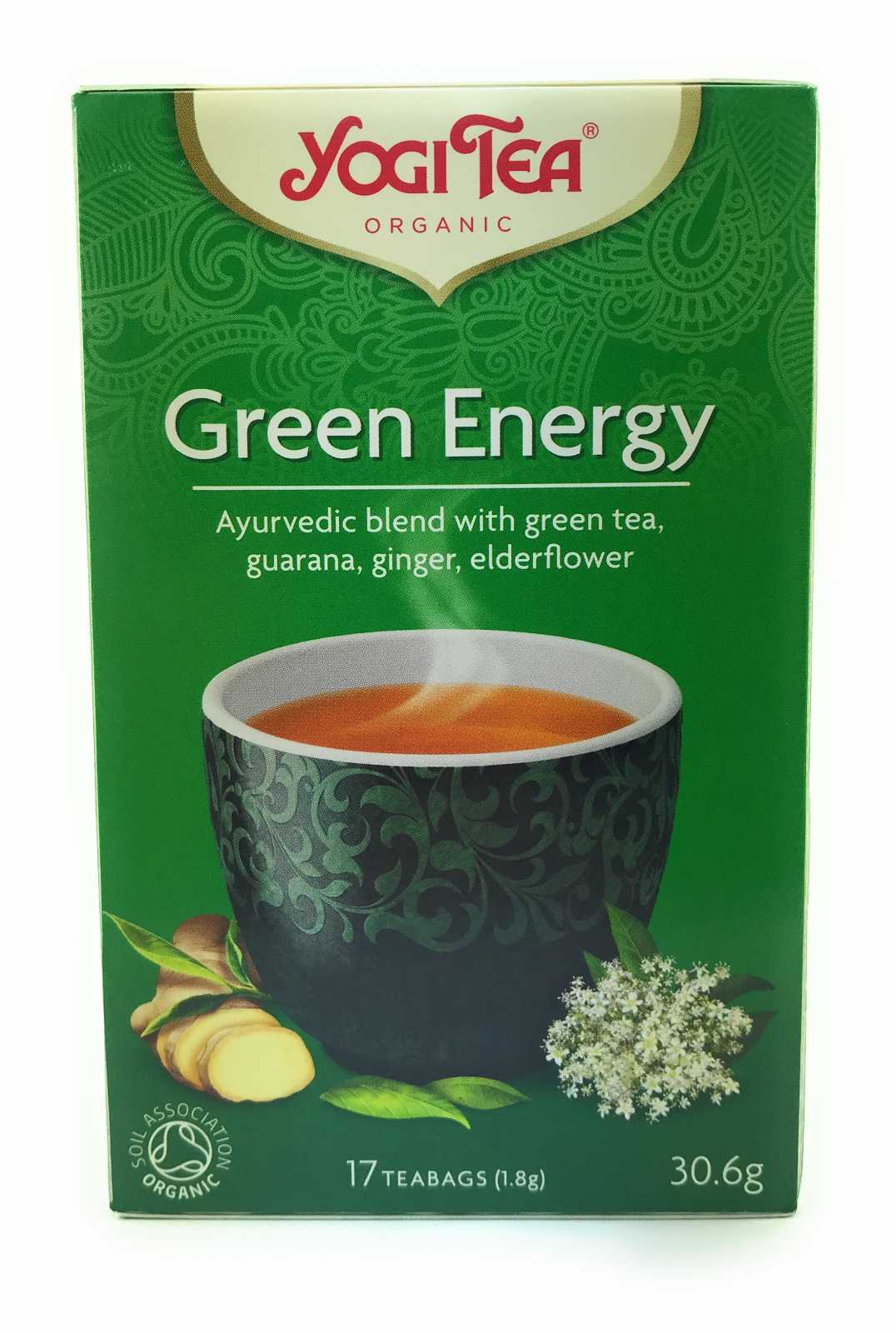 Chá Yogi Tea Green Energy, 17 sachês de chá