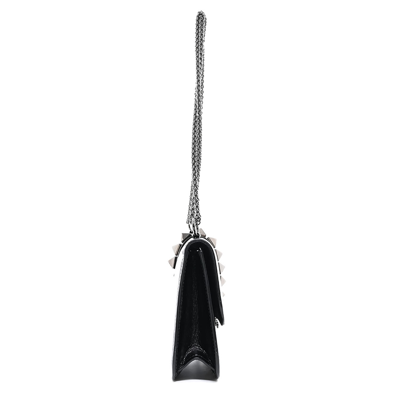 Valentino Sac bandoulière Glam Lock en Cuir noir - Très bon état - L.26 cm