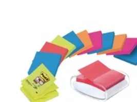 Post-it® Z-Notes PRO dispenser   12 Super Sticky Z-Notes blokke, 76 mm x 76 mm