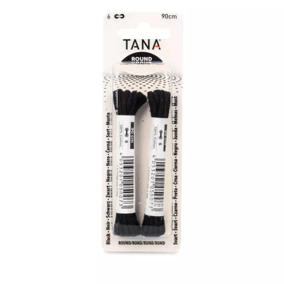 Lacets ronds 90 cm noirs TANA