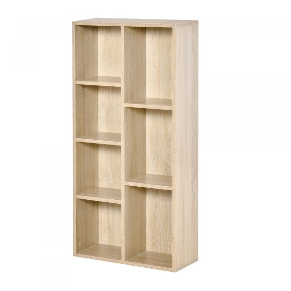 HomCom Estante para Livros Estante de Madeira com 7 Compartimentos de Armazenamento 50x24x106cm Carvalho - 836-367AK