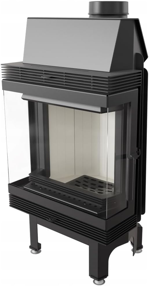 KRATKI Kamin aus Stahl 8 kw Blanka LP fi 160 Schwarz Kamineinsatz BImSchV Stufe 2 Einbausatz