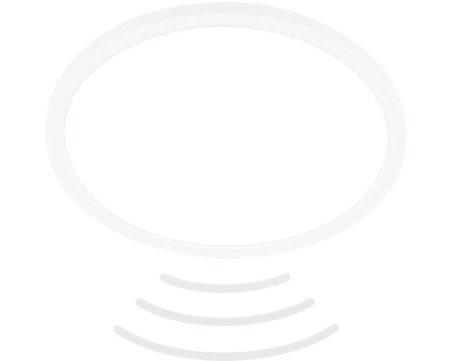 LED Sensor Plafondlamp IP44 18W 2400 lm 4000 K HxØ 3x29 cm Slank Wit + Achtergrondverlichting