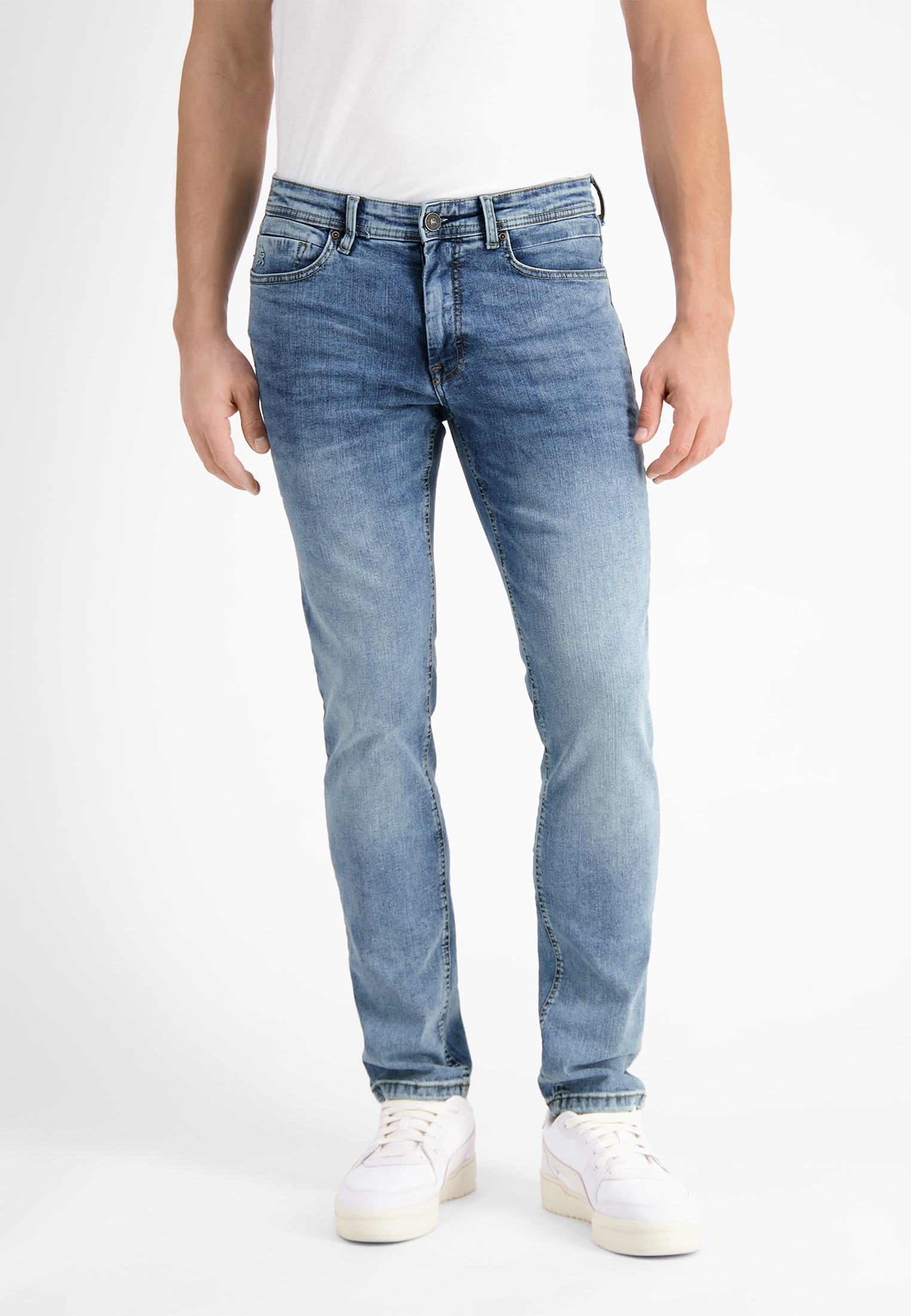 LERROS Slim-fit-Jeans »CONLIN 5-Pocket Stretch-Denim, SLIM FIT CONLIN« Herren Jeans, blau, bequem, Used-Look, 99% Baumwolle, 1% Elasthan