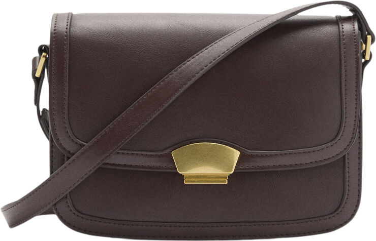 MANGO Crossbody bag with metal closure Dark brown