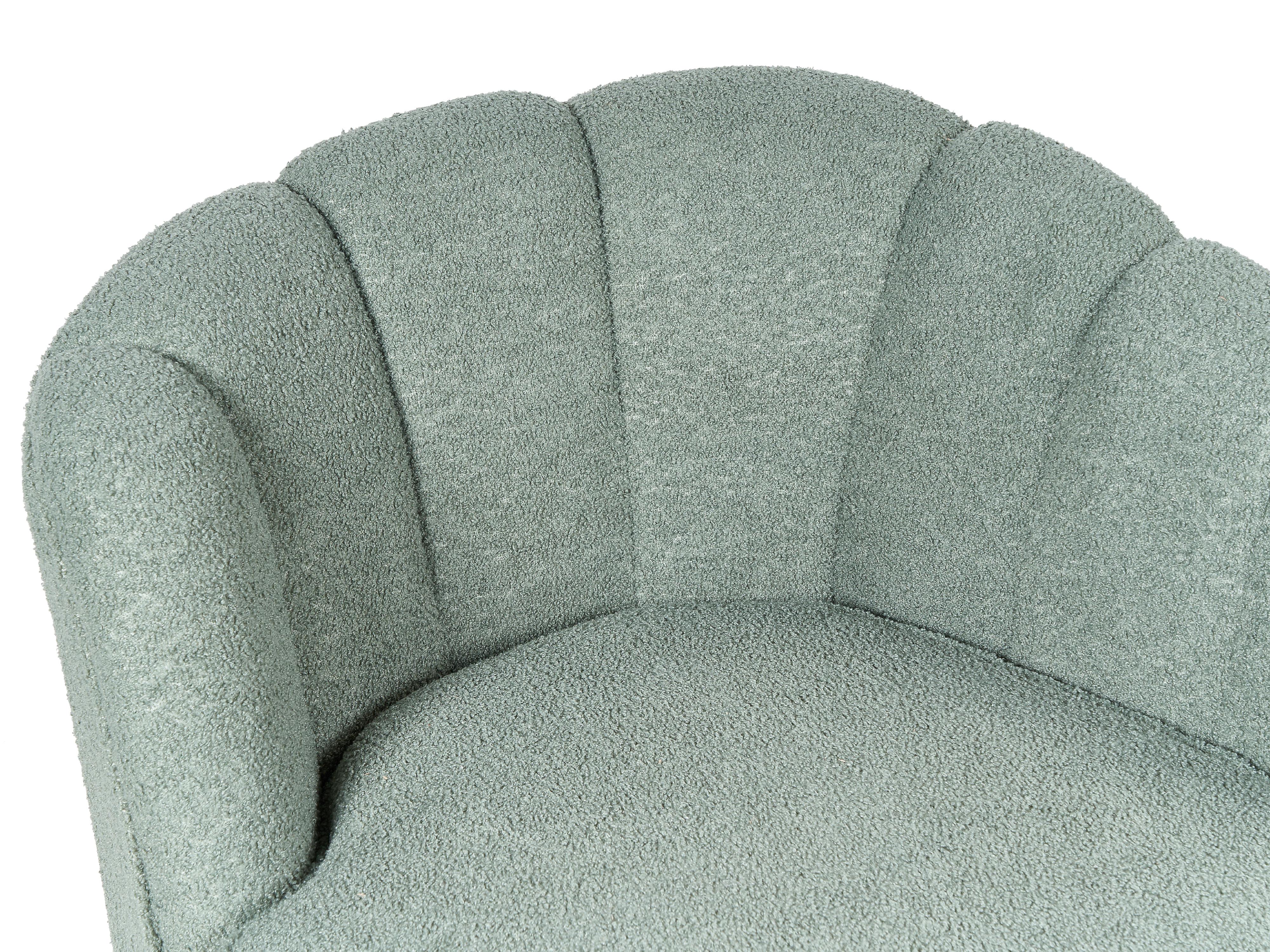Rechtszijdige chaise longue ALLIER Bouclé Groen