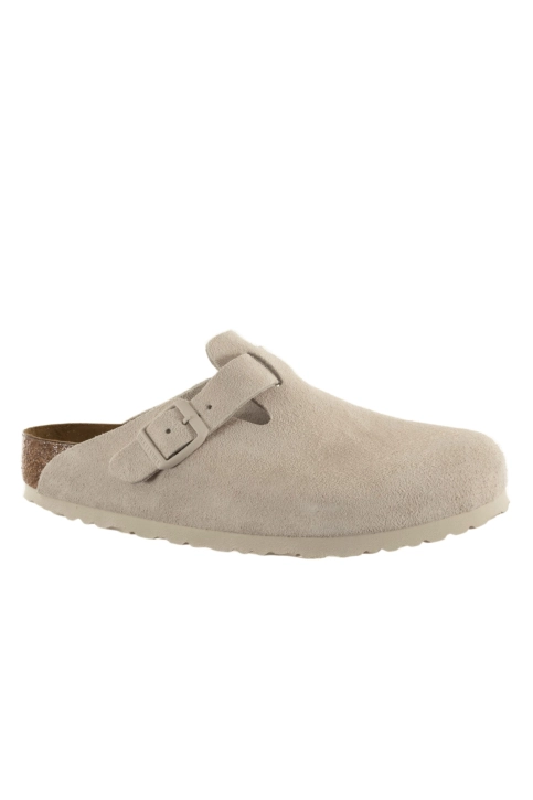 Sandales - nu-pieds birkenstock boston leve regular modern suede antique white