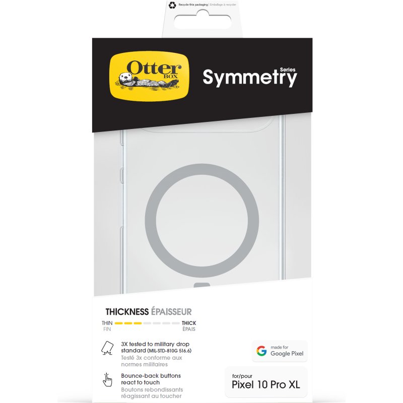 OtterBox Symmetry Clear with Magnets Series pour Google Pixel 10 Pro XL, transparente