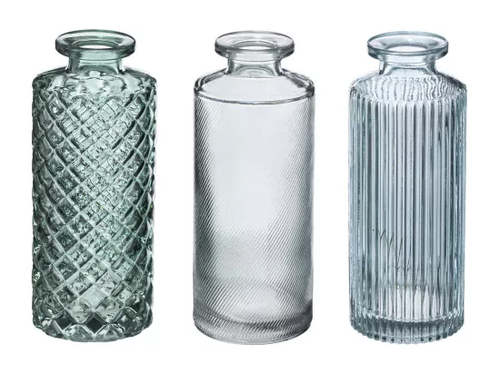 Lot de 3 Vases Soliflores en Verre déco
