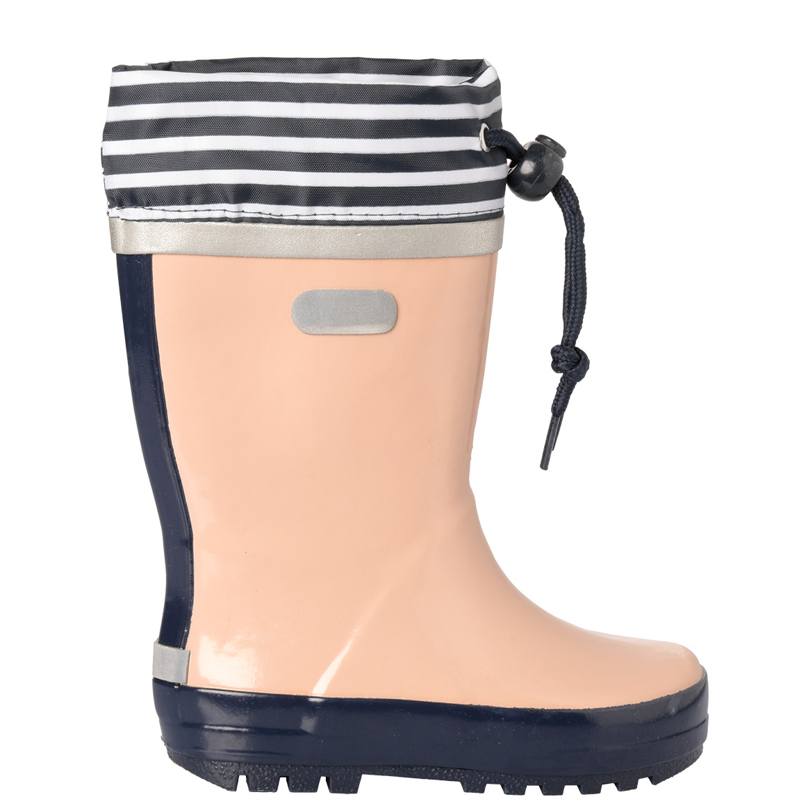 Topomini Baby Gummistiefel mit Tunnelzug beige / dunkelblau
