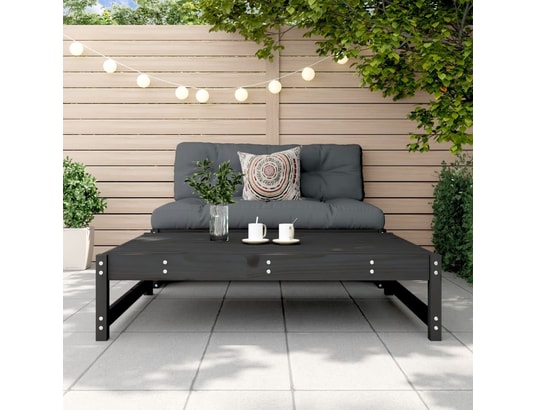 VIDAXL - Pouf Repose-pied de jardin 120x80 cm noir bois de pin massif