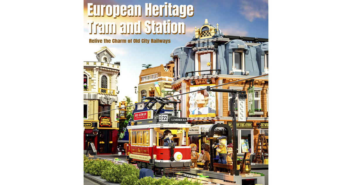 LumibricksTown Life - Heritage Tram and Station Constructiespeelgoed  (L9084)