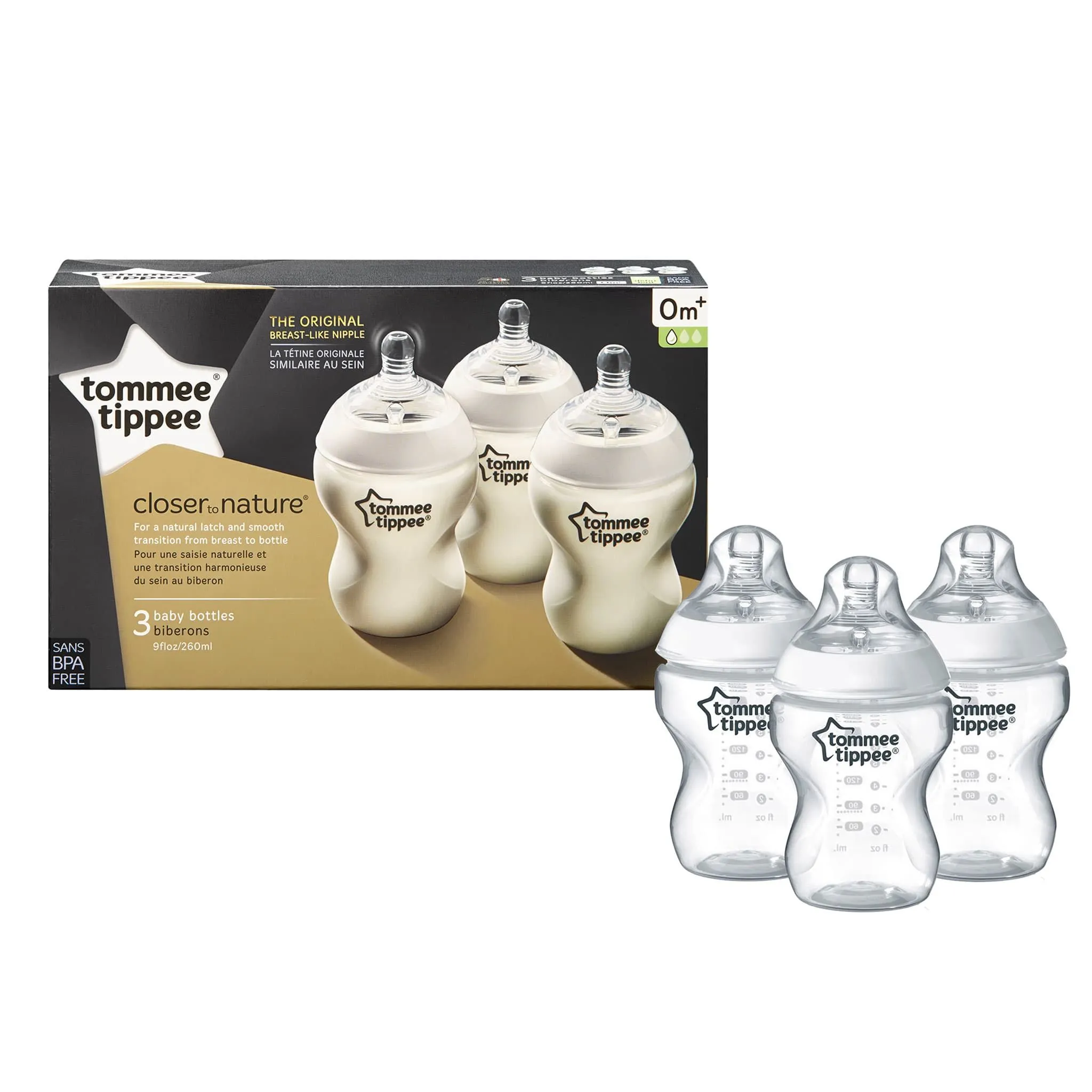 Tommee Tippee Biberons 9oz Paquet de 3