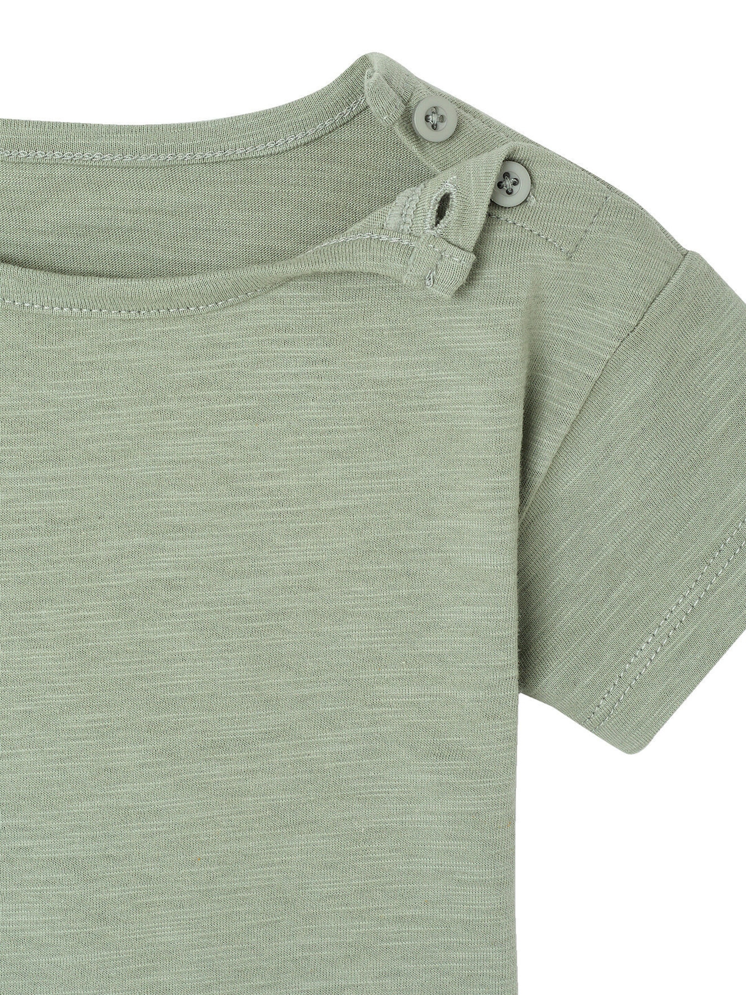 Vertbaudet Baby Geschenk-Set: T-Shirt, Latzshorts & Schmusetuch salbeigrün