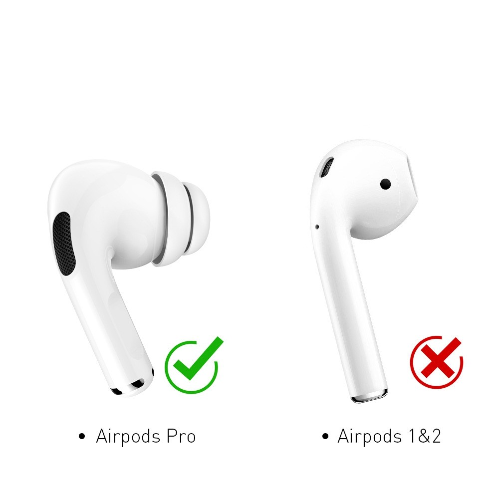 (4-tlg. Set) Gr. L Silikon Airpods Pro / Pro 2 Ohrpolster Rutschfeste Eartips - Weiss