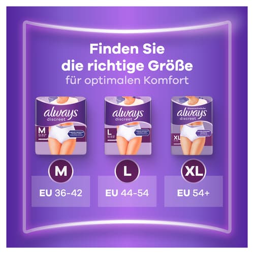 Always Discreet Inkontinenz-Höschen Für Frauen, XL, 7 Stück