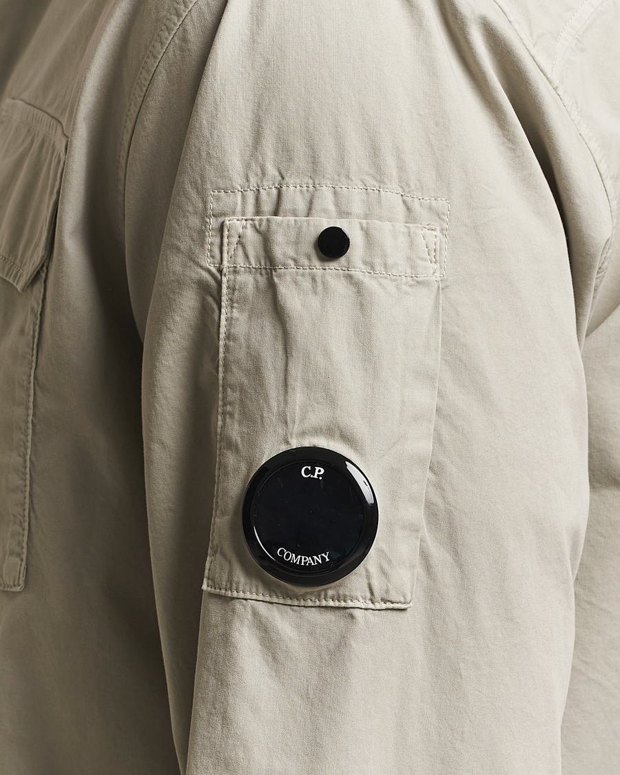 C.P. Company Organic Cotton Gabardine Zip Overshirt Grey