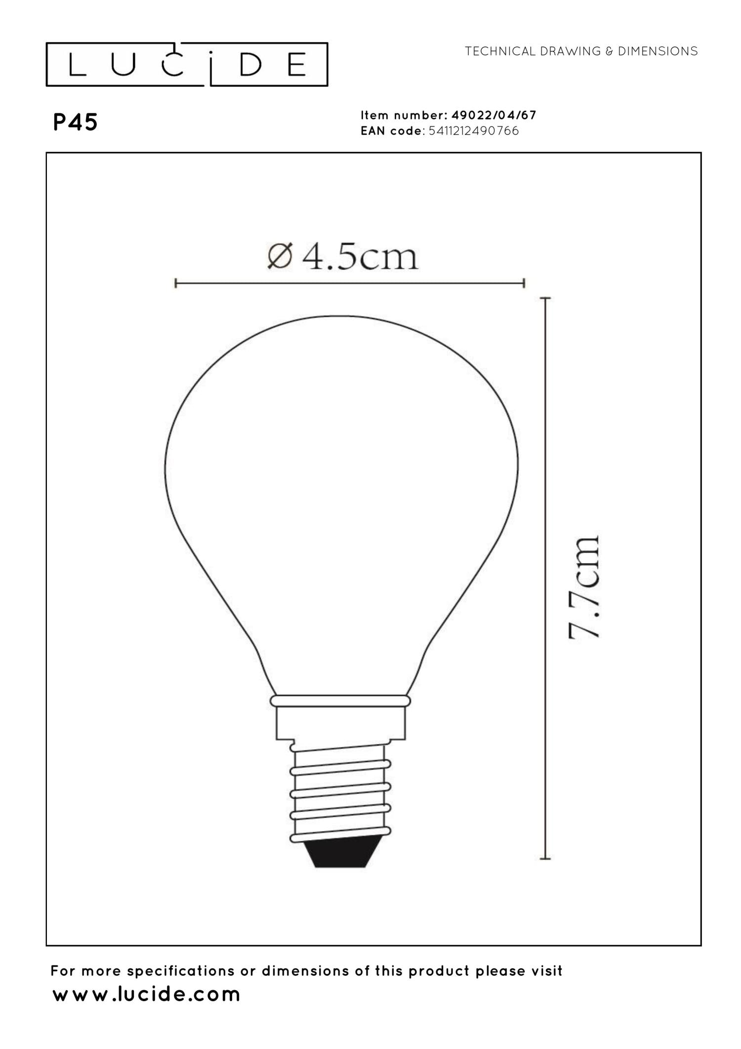 Lucide P45 Filament lamp - mat (set van 3)