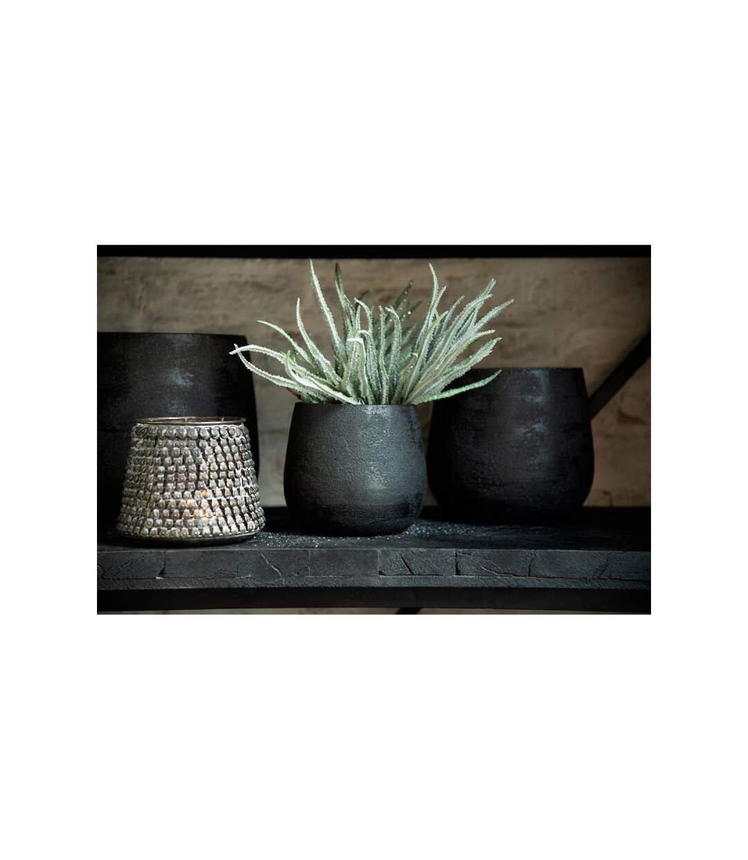 Paris Prix - Cache-pot En Céramique irrégulier 22cm Noir