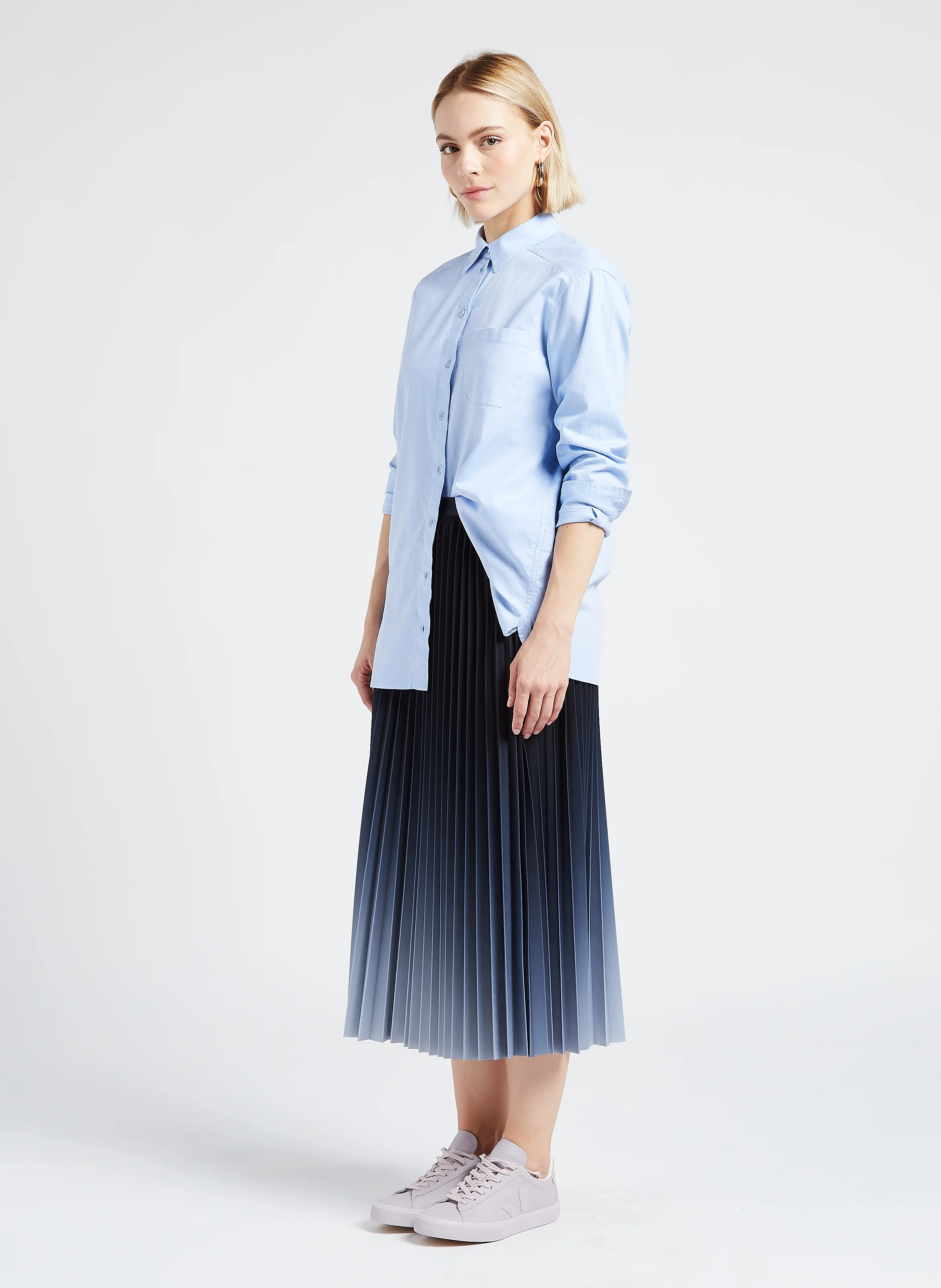 THOMAS - Chemise col classique en coton| Bleu
