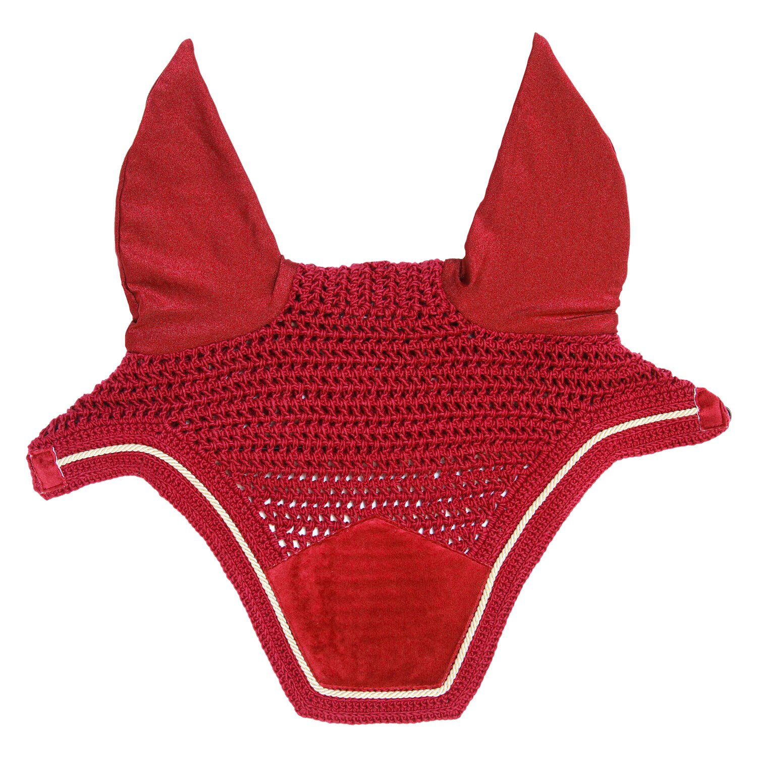 KENTUCKY Fliegenhaube Wellington Velvet  - rot - Warmblut