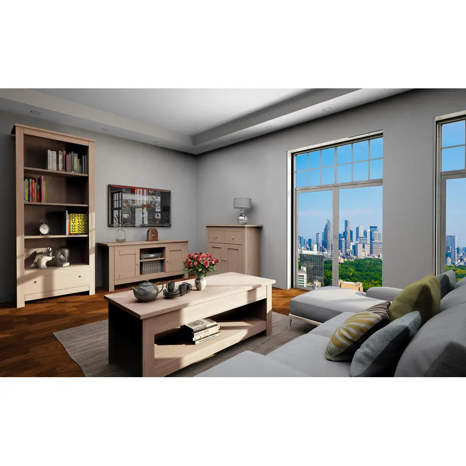 Emerald - TV-meubel met 2 eiken spaanplaatdeuren
