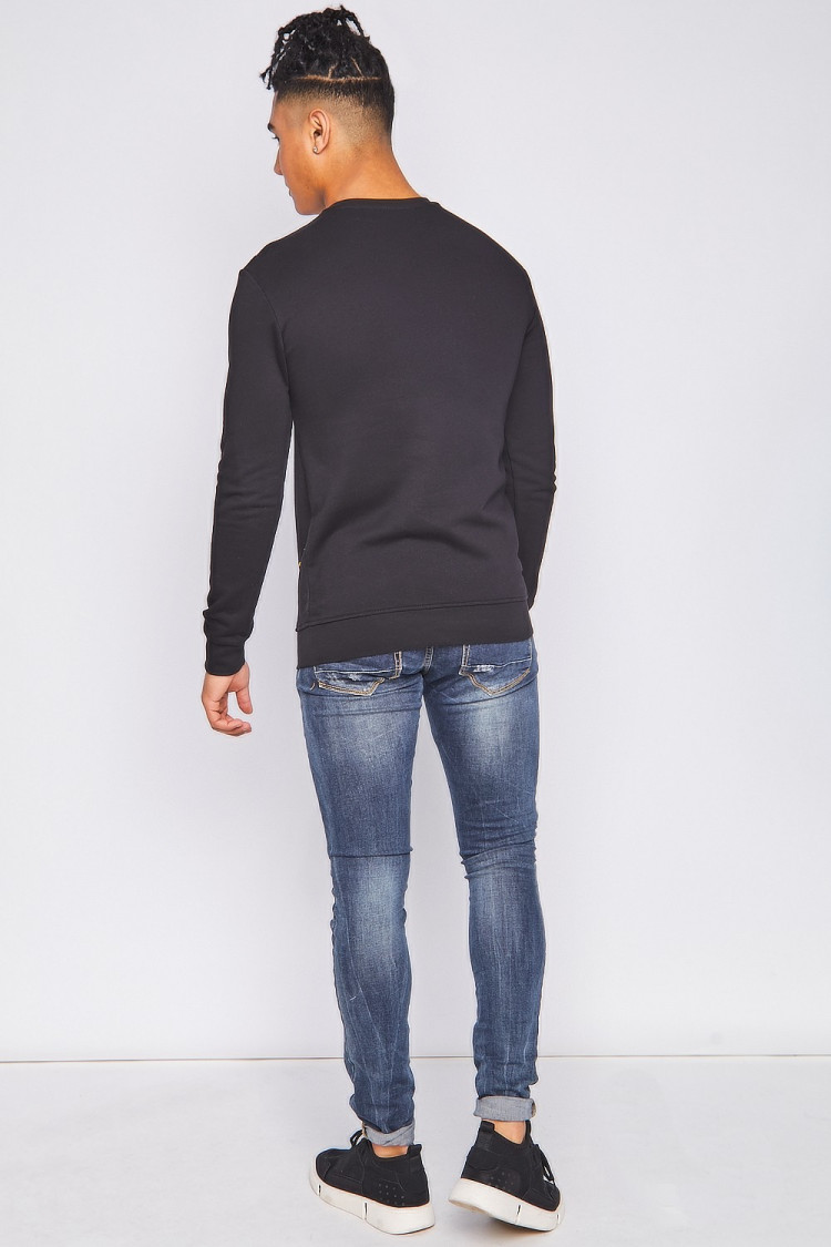 Sweat noir taché jaune