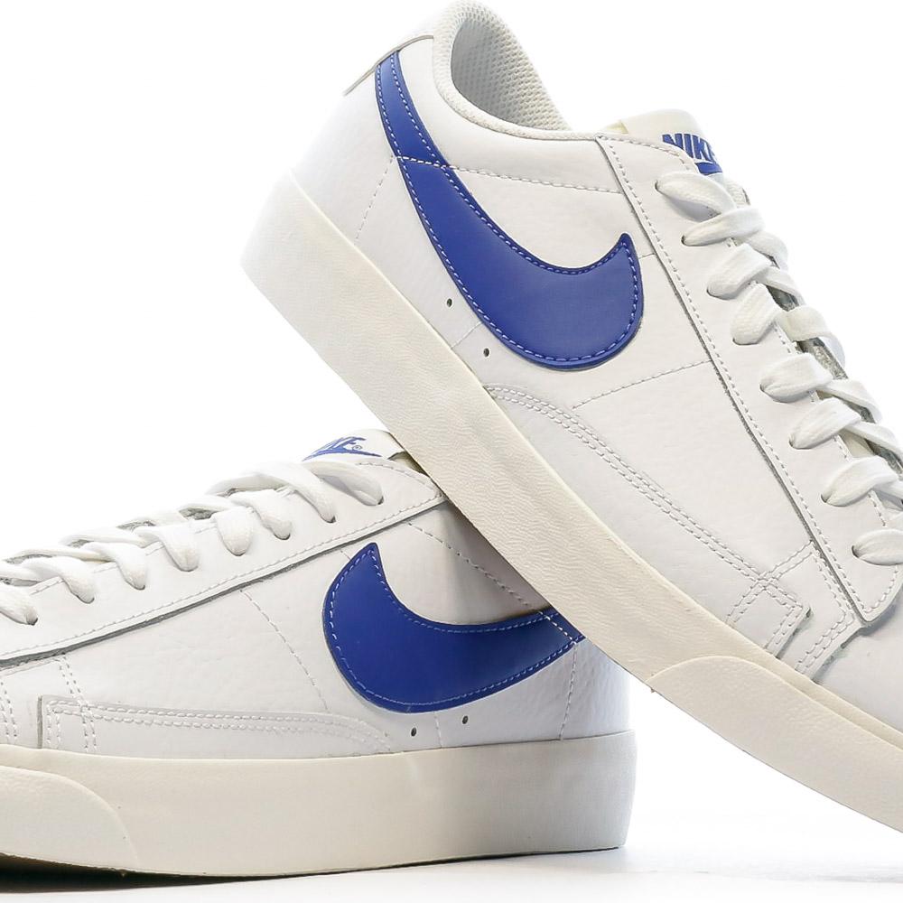 Nike Baskets Blanches/Bleu Homme Nike Blazer Low Leather