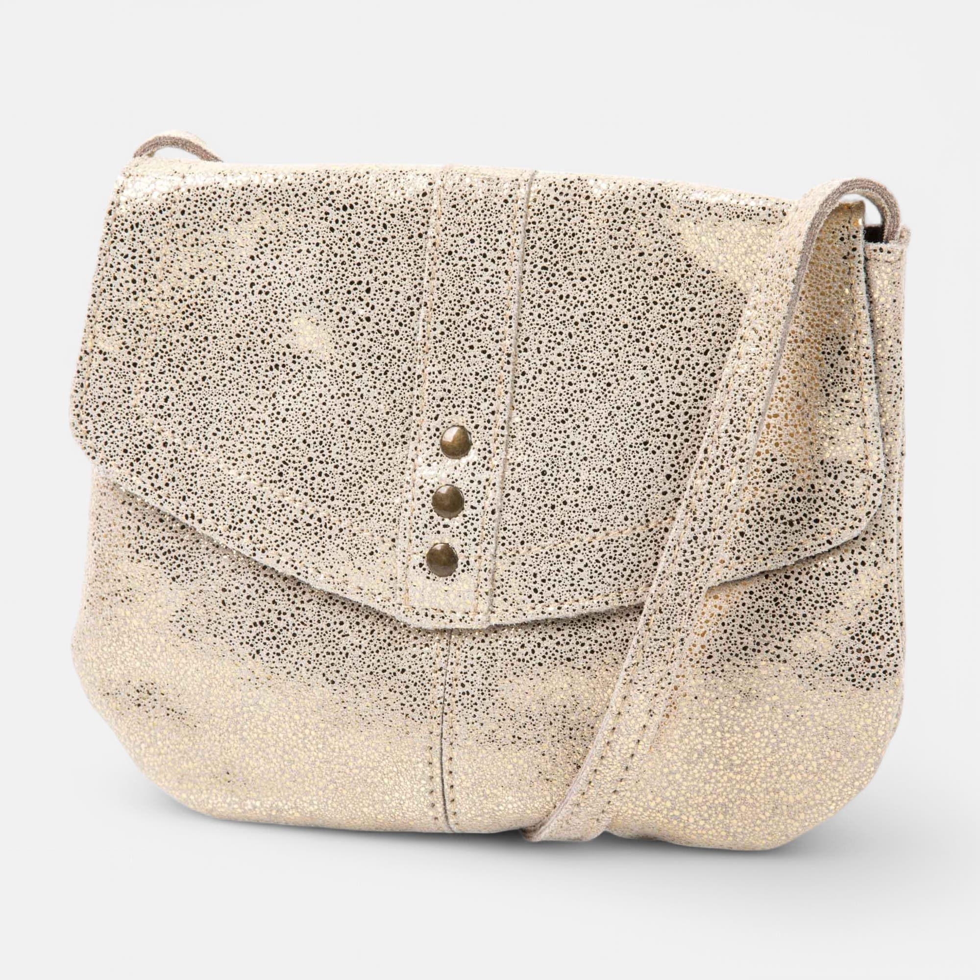 Sac bandoulière en cuir or